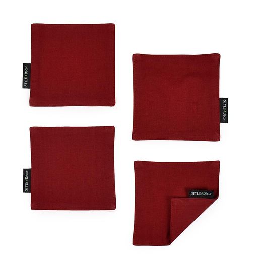 スタイルデコール(STYLEDecor)コースターリバーシブルおしゃれ布4枚セット洗える無地オックス・ボルド..
