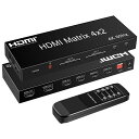 FERRISA4K@60HzHDMIマトリックスセレクター4入力2出力音声分離器(光デジタル・L/Rオーディオ分離)スイッチャーリモコン操作可能3D1080PHDR