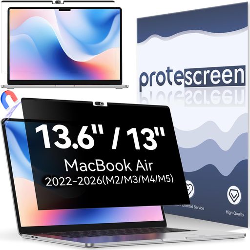 MacBook Air 13.6/13 (2022-2026、M2、M3、M4、M5) 用 覗き見防止 マグネット式 プ...