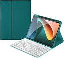 IPAD11世代(A16)/IPAD第10世代キーボードケースペンシルホルダー付き丸いキー球状くぼみ入力しやすいIPAD(A16)11インチ/10.9インチ2022キーボード付きカバー分離式磁気脱着ビジネス深緑+白