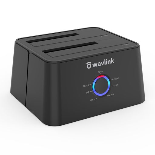 WAVLINK USB 3.0 SATA I/II/III デュアル ベイ外付けハード ドライブ ドッキング ステーション 2.5 インチまたは 3.5 インチ HDD、SSD オフライン クローン デュプリケータ機能付き USB3.0 5Gbps
