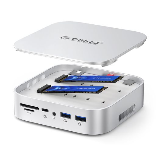 【10in1 オールインワンハブ】Macの限られた接続性を拡張する豊富なポートを搭載:USB-A 3.2(10Gbps)、USB-A 3.0(5Gbps)、USB-C 3.2(10Gbps)、SD/TF 3.0カードリーダー、ギガビット有線LAN、HDMI 4K@60Hz、PD60W充電、DC電源ポート、3.5mmオーディオ端子を装備。 【デュアルドライブ拡張センター】最大16TBの高効率ストレージソリューションを実現。2280サイズのM.2スロットを2基搭載し、NVMe / SATA SSD(各最大8TB)に対応。Mac Studio・MacBook Pro・Mac miniのストレージ拡張に最適で、あらゆるデータニーズに応える強力なハブです。 【3種類のRAIDモード&amp;データ保護】ハードウェアRAID 0/1/PMモードおよびオフラインクローン機能に対応。RAID 0でデータ処理速度を大幅に向上、RAID 1で即時バックアップを作成し、安全性を確保。プロユーザーに最適な性能と信頼性を提供します。