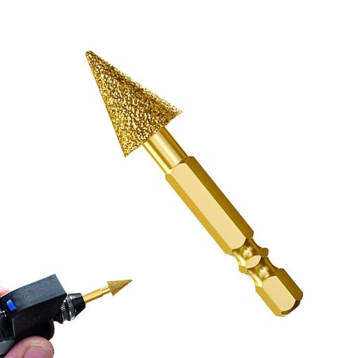 LOYELEYヤスリ電動ドリルダイヤモンドヤスリ六角軸六角ビット回転ヤスリインパクト研磨ダイヤモンドダイヤモンド研削ヘッド軸付砥石鉄・超硬刃・石材・陶器・金属用(トンガリ型)