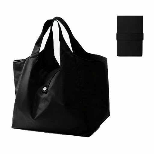 樂天商城 - [BRIIKPP]エコバッグ折りたたみコンビニバッグ買い物袋買い物バッグコンパクト軽量収納丈夫防水レジカゴ手提げ肩掛け深長黒