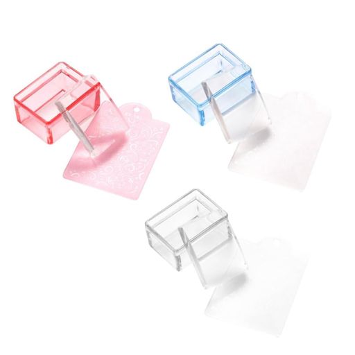 ネイルスタンパーシリコンネイルスタンプネイルアートツールシリコンスタンプ(透明&ピンク&ブルー.)