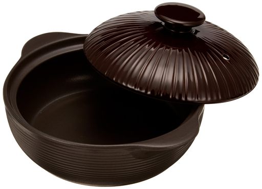 TAMAKI土鍋サーマテック1-2人用チョコレート直径24.4x奥行20.2x高さ11.5cmIH・直火・電子レンジ・オーブン対応THM20-610