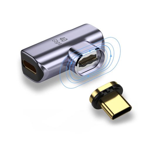 NFHK磁気コネクタ40GbpsUSB4TypeCオス-メス90度左右角度100W電源データ8Kビデオアダプターノートパソコン携帯電話用
