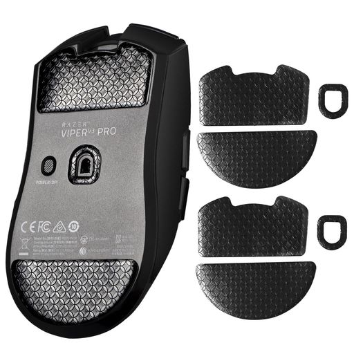 IMMOENUC-マウスソールRazerViperV3Pro対応2枚セット、高耐久性、低摩擦、特殊な紋様設計、薄型、マウ..