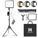 NICEVEEDI撮影用ライトLEDビデオライト写真スタジオ撮影2800-6500K三色調光可能な照明撮影ライトキット152CM調節可能な三脚とスマホホルダー付き持ち込みやすい収納バッグ付き