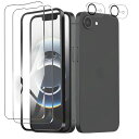 【2+2枚セット】IPHONE16Eフィルムガラスフィルム2枚+カメラフィルム2枚硬度9Hアイフォン16Eフィルム飛散防止高感度タッチ貼り付け簡単IPHONE1...
