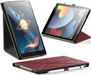 INFILANDIPAD9世代ケース第8/7世代(2021/2020/2019)対応、10.2インチ用スリムブックスタイルカバー、横向き&縦向きスタンド機能付き軽量保護ケース(ワインレッド)