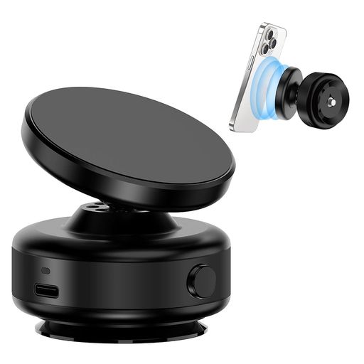 SZWYM 車載用スマホホルダー 電動真空吸着 360度回転 磁気式車用吸盤ホルダー スマホスタンド マグネット 吸着式 車用スマホホルダー吸盤 取り付け簡単