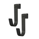 ITISYOUドアフックゴミ袋フックゴミ袋ハンガーS字フックドアドア収納タオルゴミ袋フック取付け簡単省スペース2個入り(ブラック)