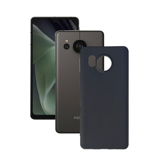 対応Aquos Sense 7 Plus ケース【 ブラック TPU 】米軍MIL規格耐衝撃薄型 軽量 擦り傷防止 落下防止 滑り止め指紋防止 防塵 耐久 携帯便利 Aquos Sense 7 Plus ケースカバー 黒い