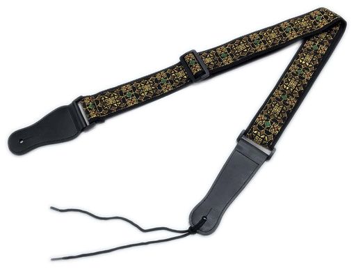 HOSCO ギター用ストラップ ジャガード織り 99-160cm/幅5cm 茶色系 STR-DG42-BR