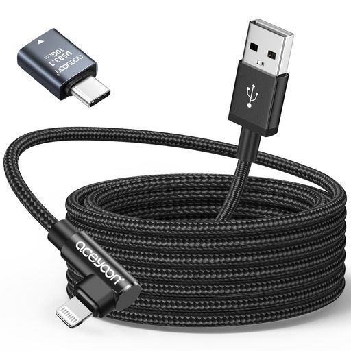 ACEYOONIPHONE充電ケーブルL字2M1本USBC変換アダプター付きライトニングケーブルL型LIGHTNINGケーブル90度断線防止【MFI認証】アイフォン充電コード2.4A高速充電480MBPSデータ伝送 ACEYOONIPHONE充電ケーブルL字2M1本USBC変換アダプター付きライトニングケーブルL型LIGHTNINGケーブル90度断線防止【MFI認証】アイフォン充電コード2.4A高速充電480MBPSデータ伝送