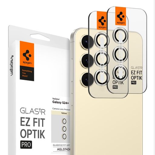 SPIGENGALAXYS24FE/PLUSカメラ保護フィルム貼り付けキット付き9H強化ガラスGALAXYS24FE/PLUS対応カメラレンズ保護フィルムイエロー2枚入 SPIGENGALAXYS24FE/PLUSカメラ保護フィルム貼り付けキット付き9H強化ガラスGALAXYS24FE/PLUS対応カメラレンズ保護フィルムイエロー2枚入
