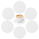 ドリンク用ホワイトコースター、シリコンコースター6個セット、コーヒーテーブル用ドリンクコースター、ホームオフィスコーヒーバーテーブル用コースター