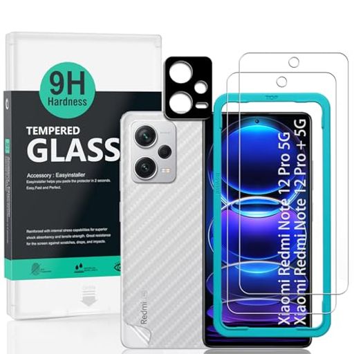 IBYWINDガラスフィルムREDMINOTE12PRO5G/REDMINOTE12PRO+5G(6.67インチ)用スクリーンプロテクター強化ガラス2枚カメラレンズプロテクター1枚裏当てカーボンファイバーフィルム1枚 IBYWINDガラスフィルムREDMINOTE12PRO5G/REDMINOTE12PRO+5G(6.67インチ)用スクリーンプロテクター強化ガラス2枚カメラレンズプロテクター1枚裏当てカーボンファイバーフィルム1枚