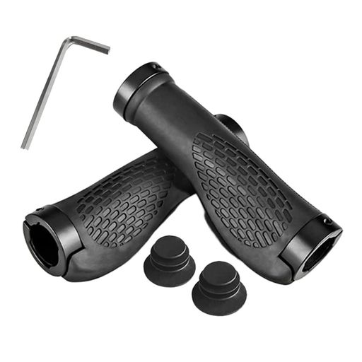 Grip - Renjzle自転車グリップ滑り止めゴム製柔らかい人間工学ハンドルグリップ自転車用アクセサリー内径22mm左右セット(A-ブラック)