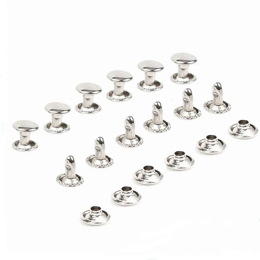 200枚入ステンレス鋼レザークラフトカシメ8mm DIY 手作 (8mmx8mm シルバー)