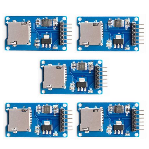 Hailege5個セットSDTFカードAdaterリーダーモジュール6PinSPIインターフェイスドライバーモジュール、A..