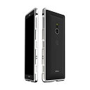 XPERIAXZ3アルミバンパーケースカバーエクスぺリアXZ3/SO-01L/SOV39サイドバンパーメタルケースカバーアンドロイドおしゃれスマフォスマホスマートフォンケース/カバーカバー(シルバー)
