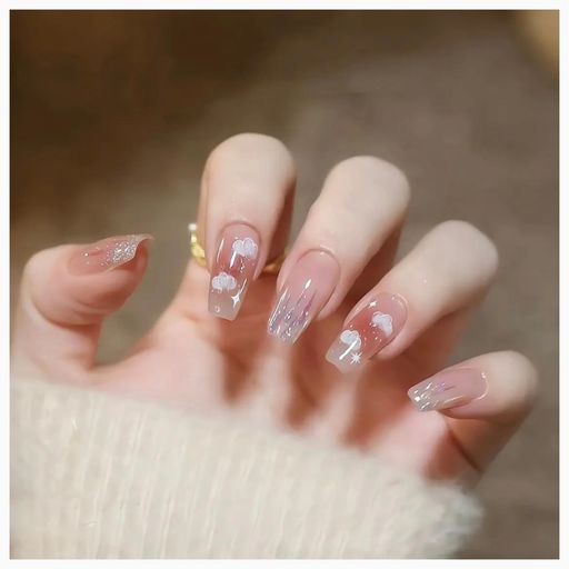 MISSMUMUネイルチップ24枚入ネイルチップロング春夏シンプルかわいいおしゃれ人気ネイルシール花嫁ネイ..