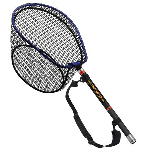 CHEUNGWIN玉網伸縮ランディングネットラバーネットタモ網4つ折り枠オーバル型すくい網カーボン製タモの柄