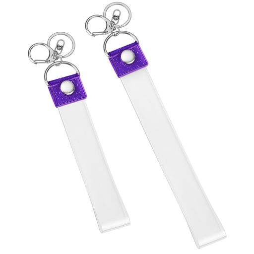 乐天商城 - Myfivo銀テープホルダー2個セット銀テープキーホルダー収納ケース長さ35/45cm幅2.9cm保管推し活持ち運び便利簡単収納保護カバーライブグッズ整理(紫)