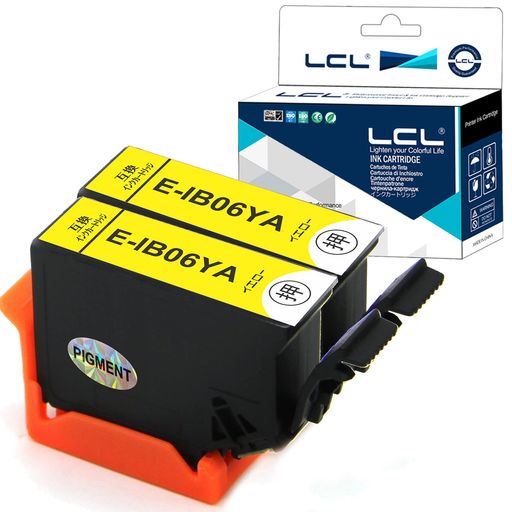 LCLエプソン用IB06IB06YA(2パックイエロー)顔料互換インクカートリッジICチップ残量表示検知機能付き対..