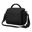 XSYメンズカメラバッグ一眼レフ用レディースショルダーメッセンジャー22X13X18CM-ブラック