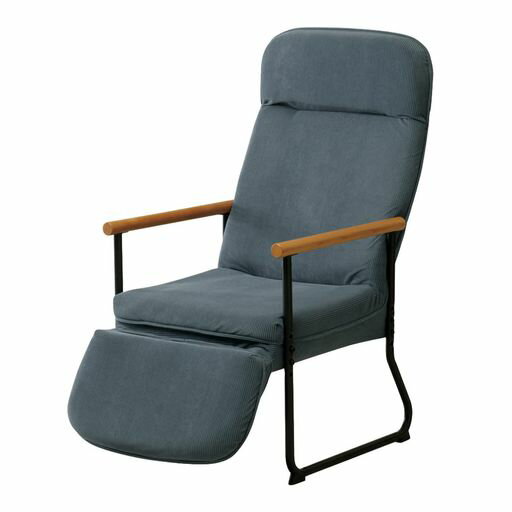 J-kitchens椅子エンケルリクライニングチェア(フット付き)サックスブルーW550xD675~1260xH1025~805(370)/H1055~835(SH400)mm/H1085~865(SH430)mm