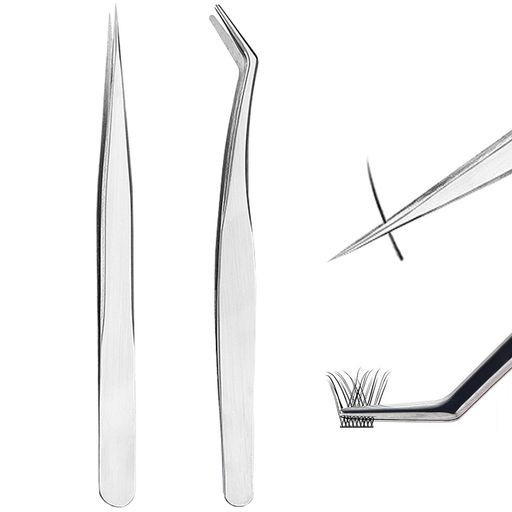 まつエクつけまつげピンセット先曲がりピンセットまつ毛ピンセット長さ13.2cm精密ステンレスカーブタイ..