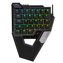 DELUX左手用ゲーミングキーボード、キー数34、メカニカル・メンブレン、高速トリガー、8KHZのリターンレート、カスタマイズテクスチャーキーキャップ、ウェブドライバ(RTS1)