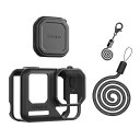 UKATOFINSTA360ACEPRO2対応シリカゲル保護カバー防塵スクレーパ防止シリカゲルカバー2IN1(本体カバー+レンズカバー)(ブラック)