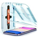 SPIGENEZFITガラスフィルムIPHONE11、IPHONEXR用貼り付けキット付きセンサー空けタイプIPHONE11対応保護フィルム2枚入