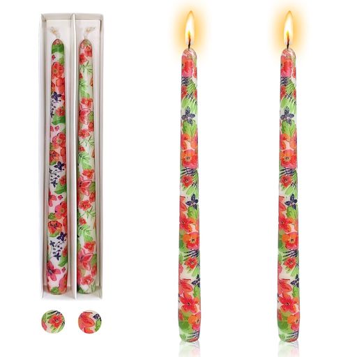 2個手作りテーパーキャンドルカラーパターンろうそくスパイラルキャンドルロウソクホーム飾り/結婚式/..