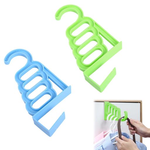 ドアハンガー2個セット5連ドアフックドア越しのフック引っ掛け式取り付け簡単カバン傘衣類収納扉/ドア..