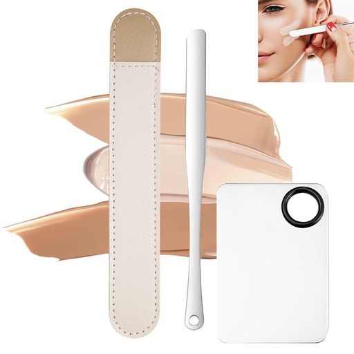 スパチュラメイク【3個セット】スパチュラ化粧品ツール+ステンレス・パレット化粧品メイク用スパチュラ..