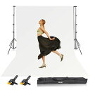 EMARTホワイト背景スタンド260X300CMセット白布300X360CMアルミ合金ナイロン白い背景布スプリングクランプキャリーバッグ宅コスコスプレスタジオオ...
