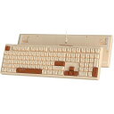 MAMBASNAKE有線108キーフルサイズRGBレインボーバックライトカラーゲーミングメンブレンキーボードMACPCゲームやタイピングに最適ボールキーキャップLED光るTYPE-C人気キーボード(ミルクティ…