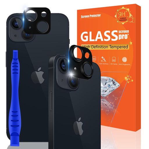 対応iPhone13/iPhone13Miniカメラフィルム【国産AGC旭硝子素材】(2枚入)アイフォン13Miniカメラ保護フィルムアルミ合金製黒縁取り露出オーバー防止全面吸着iPhone13/iPhone13Mini