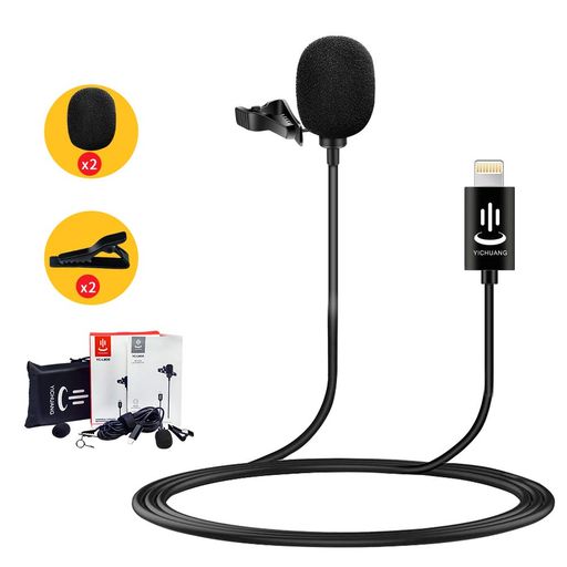 YC-LM30IIコンデンサーマイククリップ式ピンマイクマイクロフォンクリップ式マイクiPhone専用iPhone7/7plus/8/8plusiPhoneX/XS/iPhone11/iPhone11pro対応