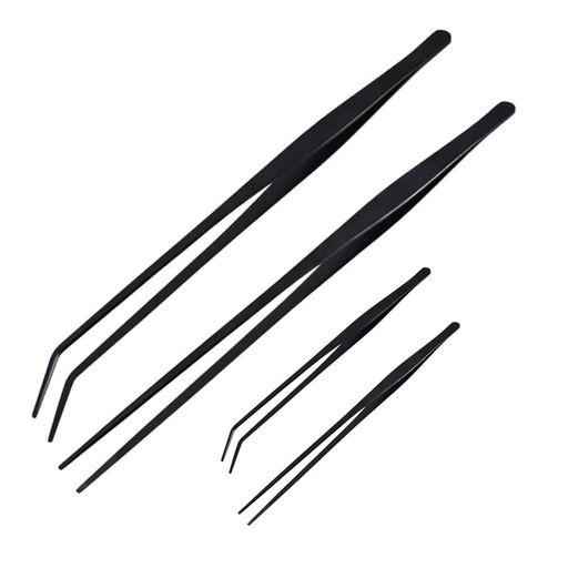 FUGSHIYIピンセット長い爬虫類水草用ピンセット4本セット12.5/27cmステンレス製爬虫類飼育水草水槽掃除..