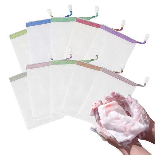 LKCCTK泡立てネット洗顔ネット10個入りメッシュ素材ト手軽に泡が作れる泡立て濃密泡洗顔用お風呂用ラン..