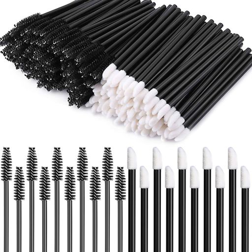 Matomtak100本使い捨リップブラシ100本使い捨リまつげブラシソリッドバー携帯用眉毛スクリューブラシア..