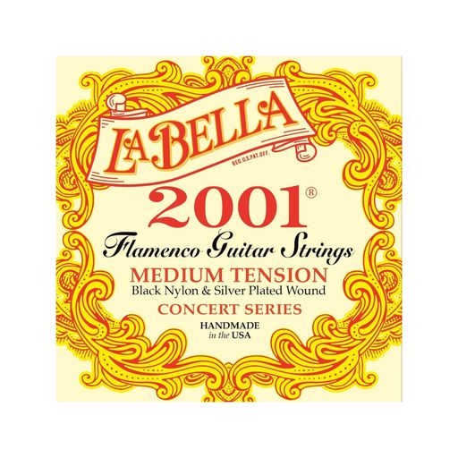 La Bella 2001 Flamenco Medium Tension/Black Nylon+Silver Plated