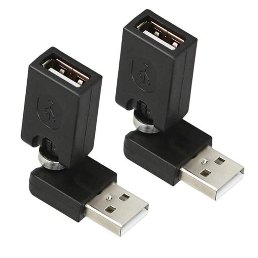KKM-ラブショー【2個セット】USB2.0アダプタ360°回転可能USBアダプタ方向変換USB2.0-USB2.0スアダプタ..