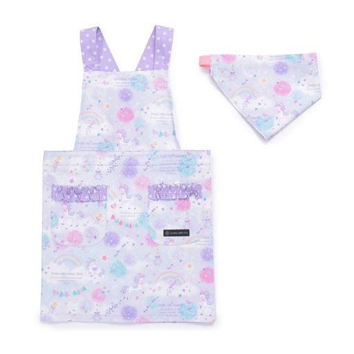 樂天商城 - COLORFUL CANDY STYLE バッククロスエプロン 女の子 子供用 かぶるだけ 三角巾 セット ユニコーンファンタジー 100ー120cm CBN7907510